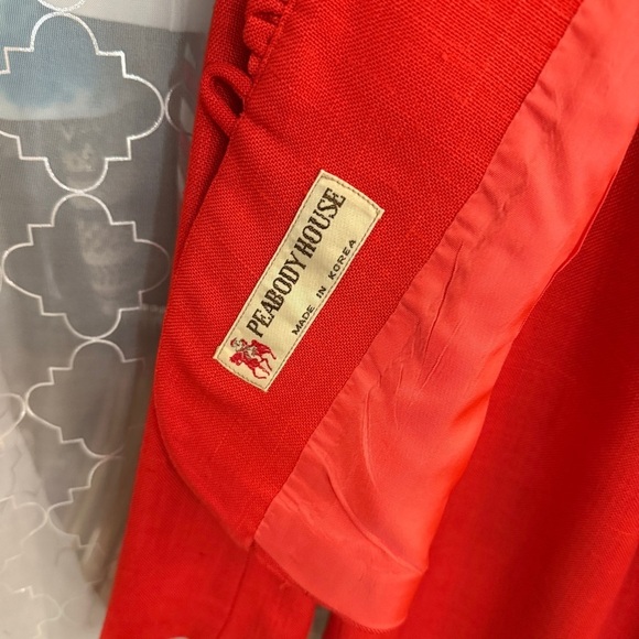 Peabody House Vintage Ruffle Red Suit Skirt Set 7/8 - Picture 4 of 14